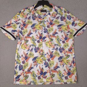 Original Use‎ Floral Jersey Shirt Mens Medium Floral Button Up Short Sleeve